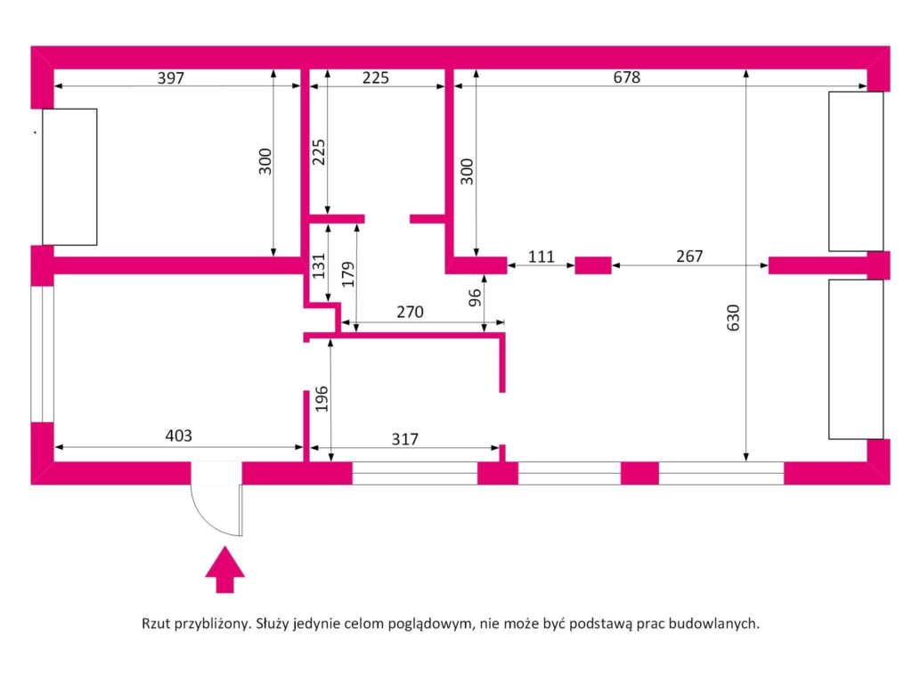 Działka z garażem i potencjałem na wymarzony dom - rzut 1