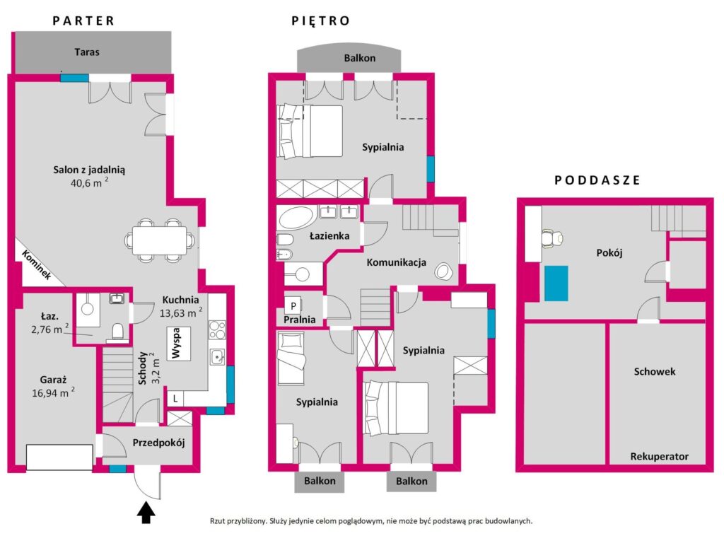 Dom w otoczeniu zieleni. - rzut 1