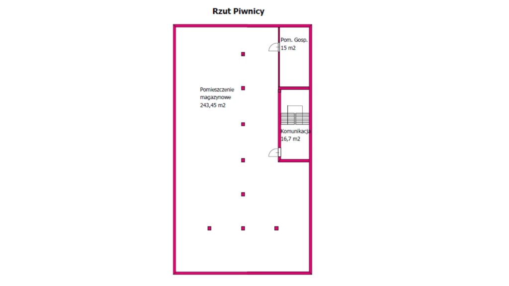 Lokal 965,50 m² – centrum Giżycka - rzut 1