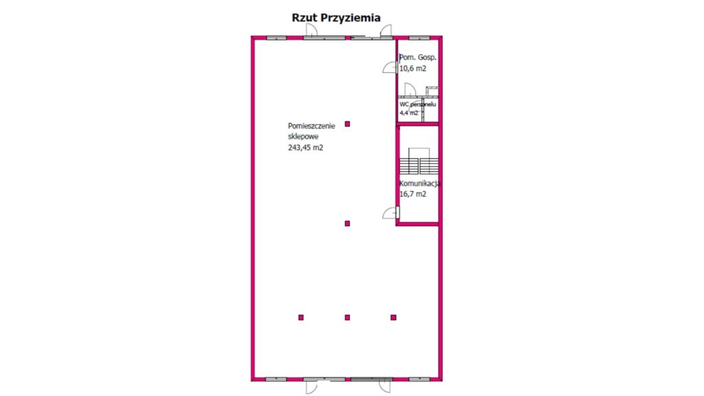 Lokal 965,50 m² – centrum Giżycka - rzut 2
