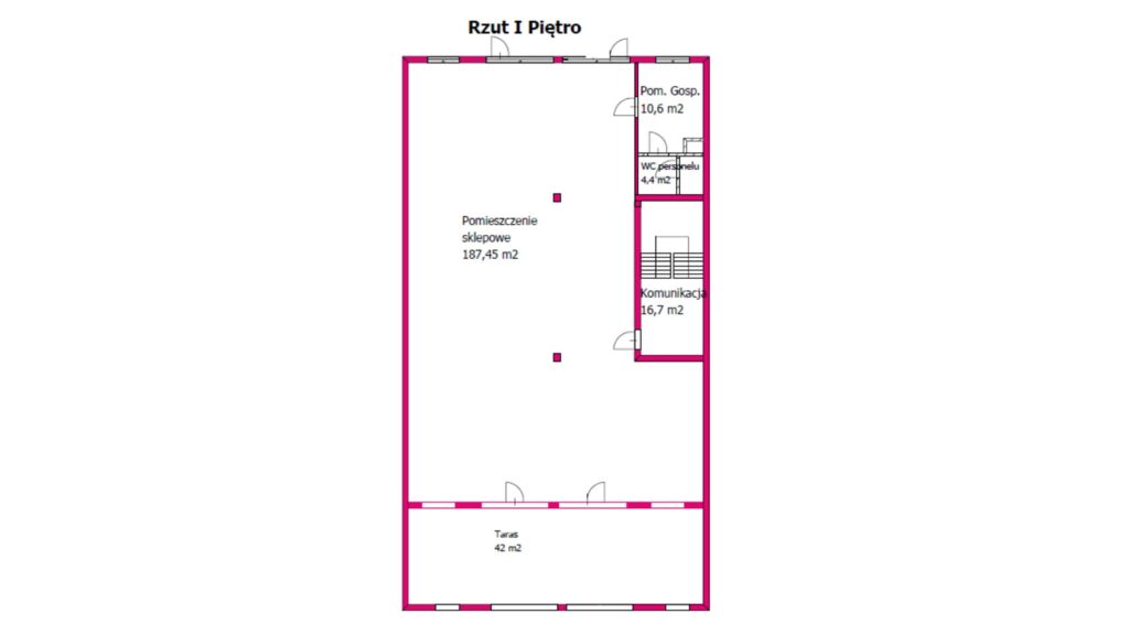 Lokal 965,50 m² – centrum Giżycka - rzut 3