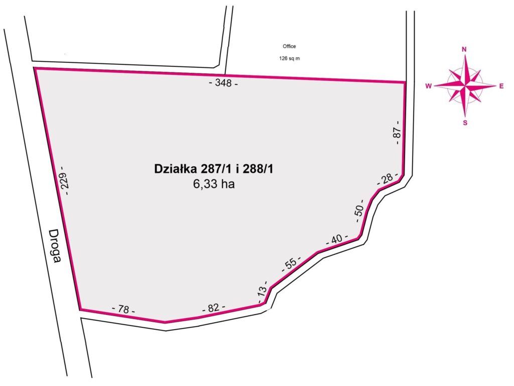Działka 6,33 ha obok pola golfowego Trzciana - rzut 1