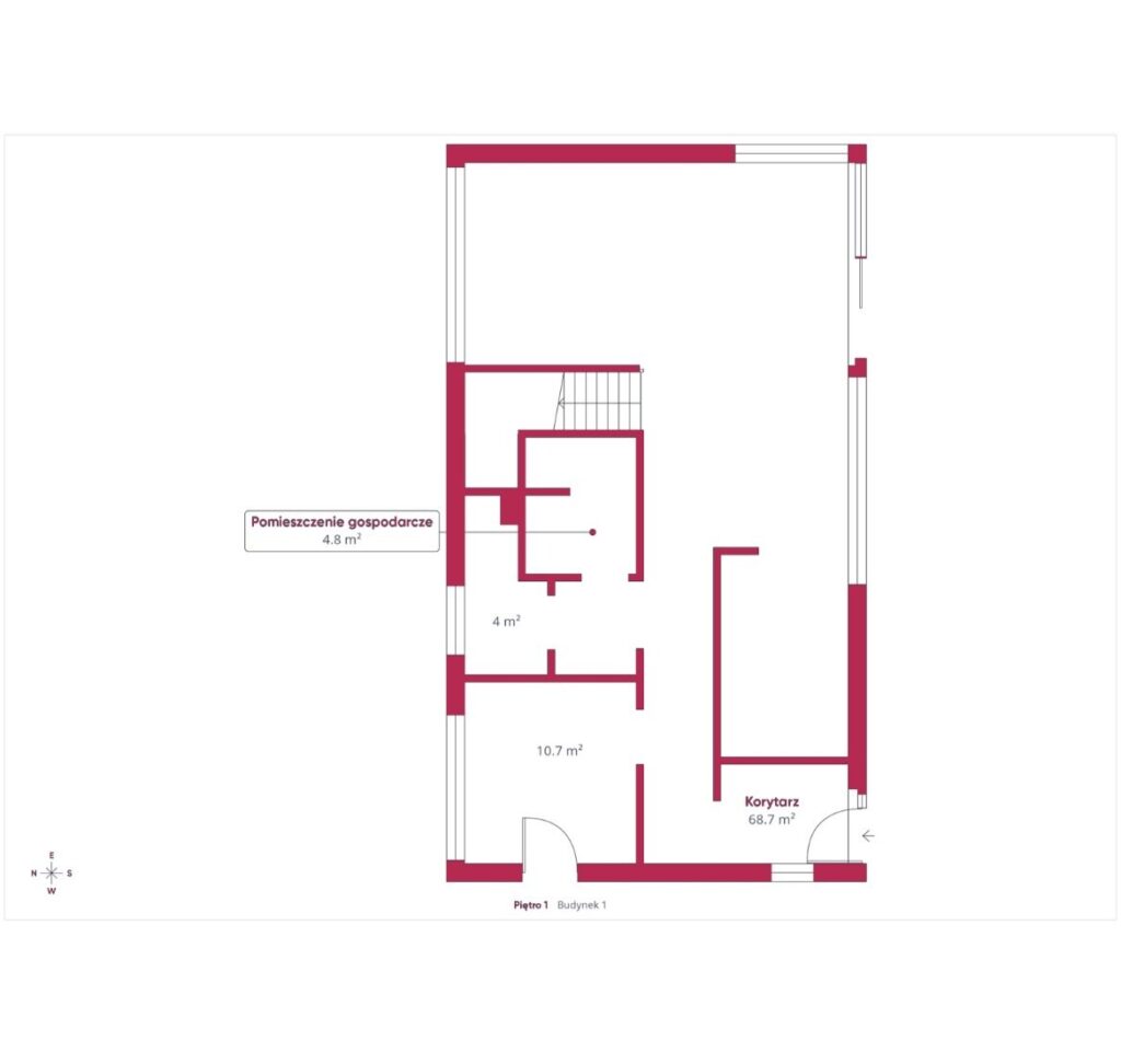 Nowoczesny dom z garażem i ogrodem. - rzut 1