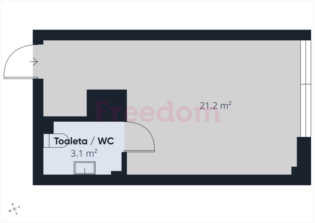 Kawalerka, prawie 24 m, super lokalizacja, - rzut 1