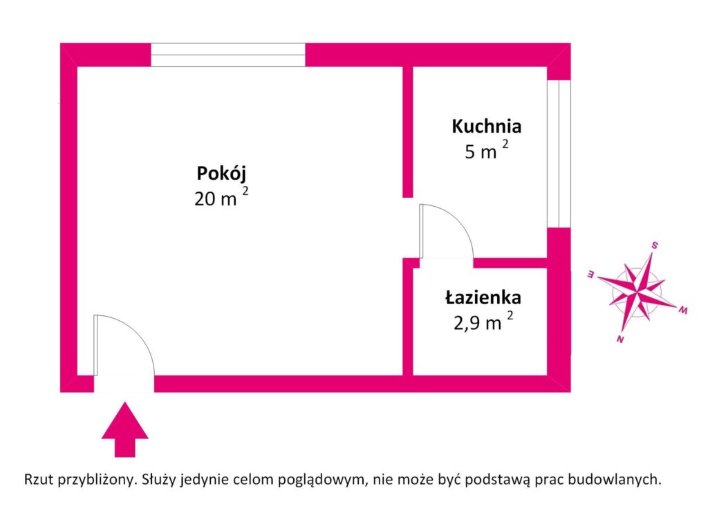 Klimatyczna kawalerka w Konstancinie-Jeziornie - rzut 1
