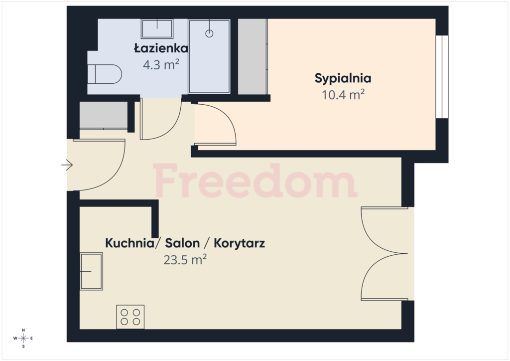 Wygodne 2 pokoje, ul. Herbu Janina, garaż - rzut 1