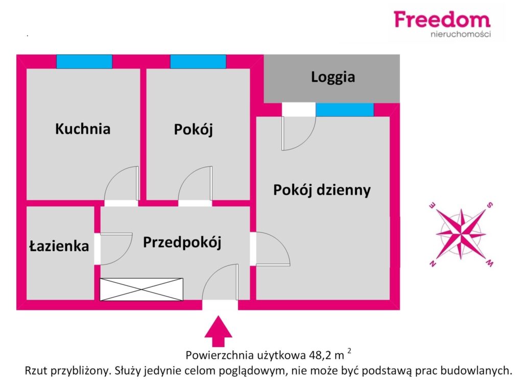 2 pokoje | oddzielna kuchnia | winda | balkon - rzut 1