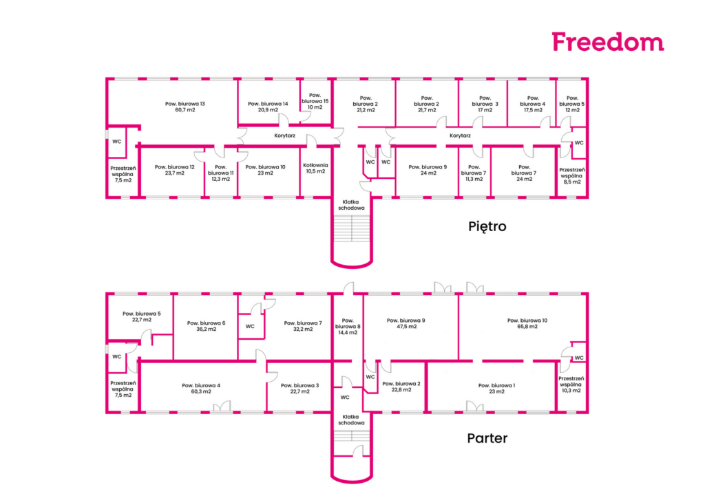 Nowoczesny budynek biurowy – Częstochowa - rzut 1