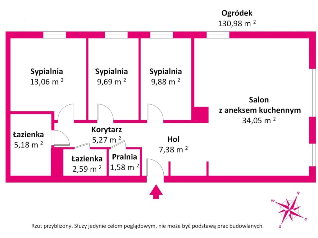 Przestronne mieszkanie z ogródkiem na sprzedaż! - rzut 2