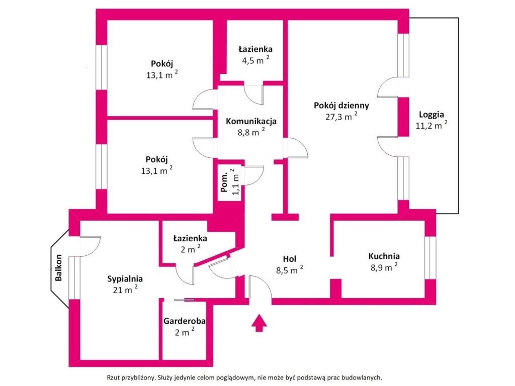 Wyjątkowy apartament w sercu Warszawy - rzut 1