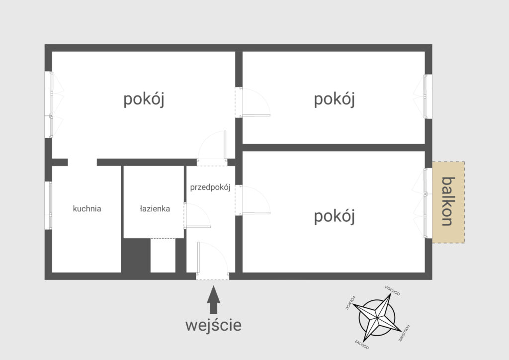 3 pokoje na I piętrze * Cegła * ul.WIERZBOWA - zdjęcie 16