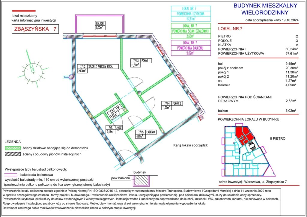 3 przestronne pokoje, Przystań Włochy - rzut 1