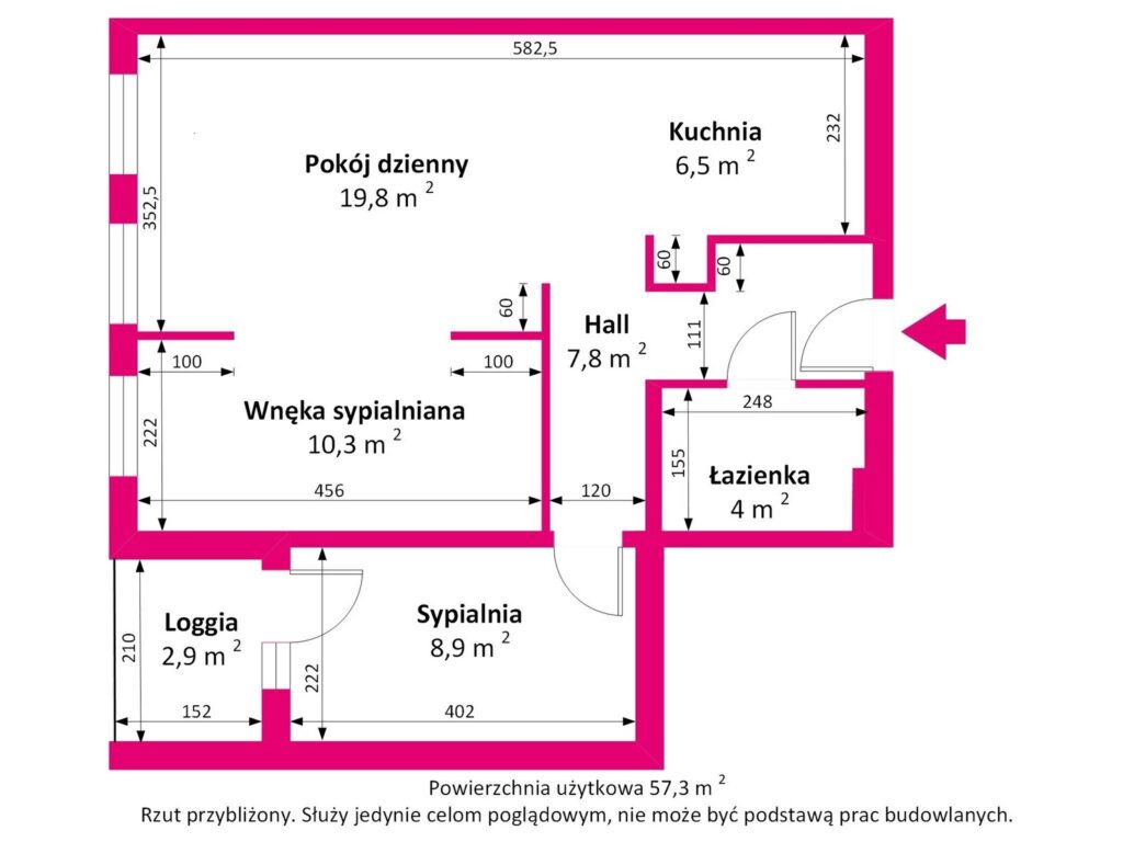 3-pokoje Białołęka – gotowe do zamieszkania ! - rzut 1