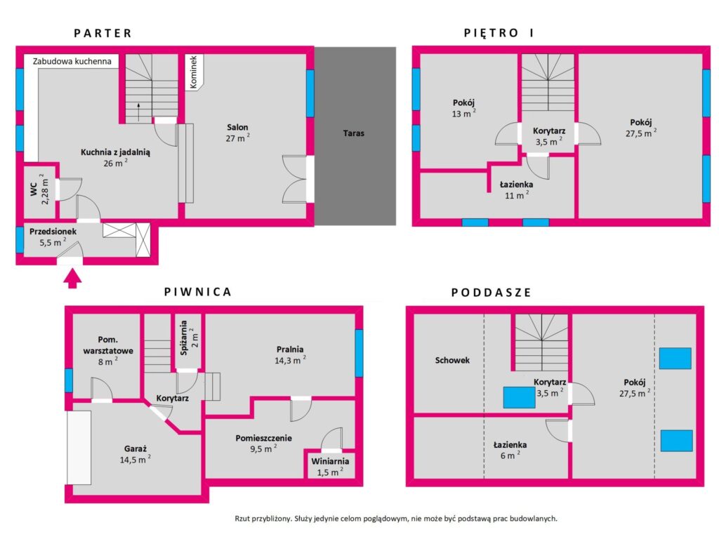 Połowa bliźniaka I Kolbudy – ul. Spacerowa I - rzut 1