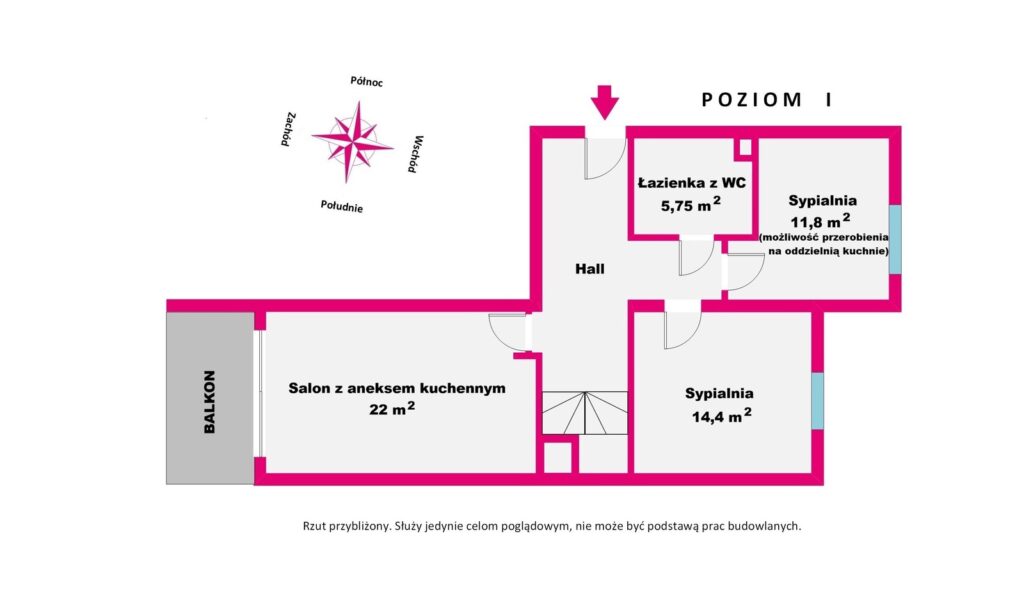 4 pokojowy, dwupoziomowy apartament, 84 m2 - zdjęcie 18