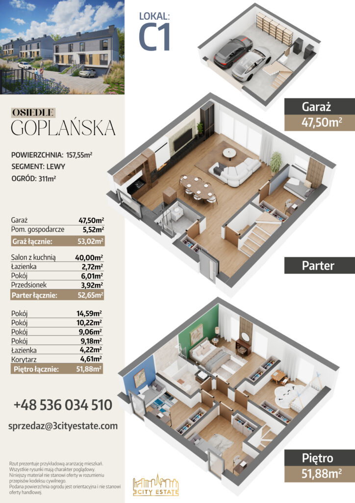 Dom z garażem dwustanowiskowym, 6 pokoi - Gdańsk - rzut 1