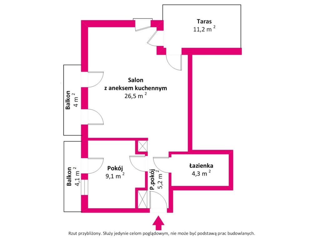 Apartament w Rydzewie z własną mariną - rzut 1