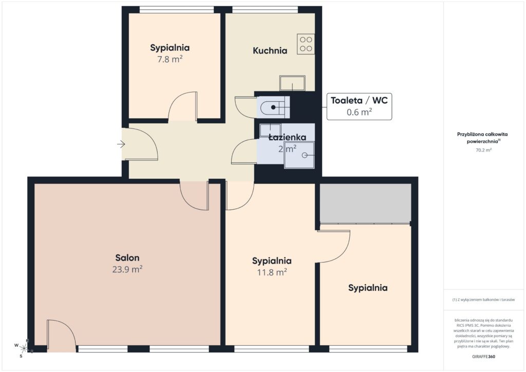 * 4 pokoje * winda * do wejścia * garderoba * - rzut 1