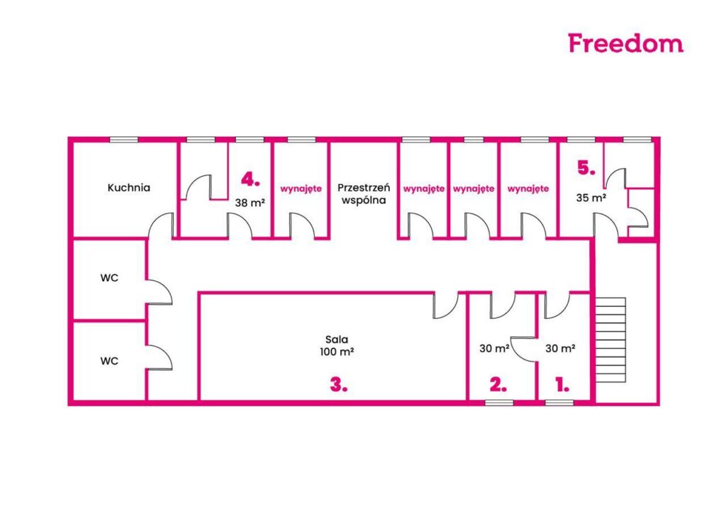 Lokale biurowe w centrum, ul. Wilsona - rzut 1