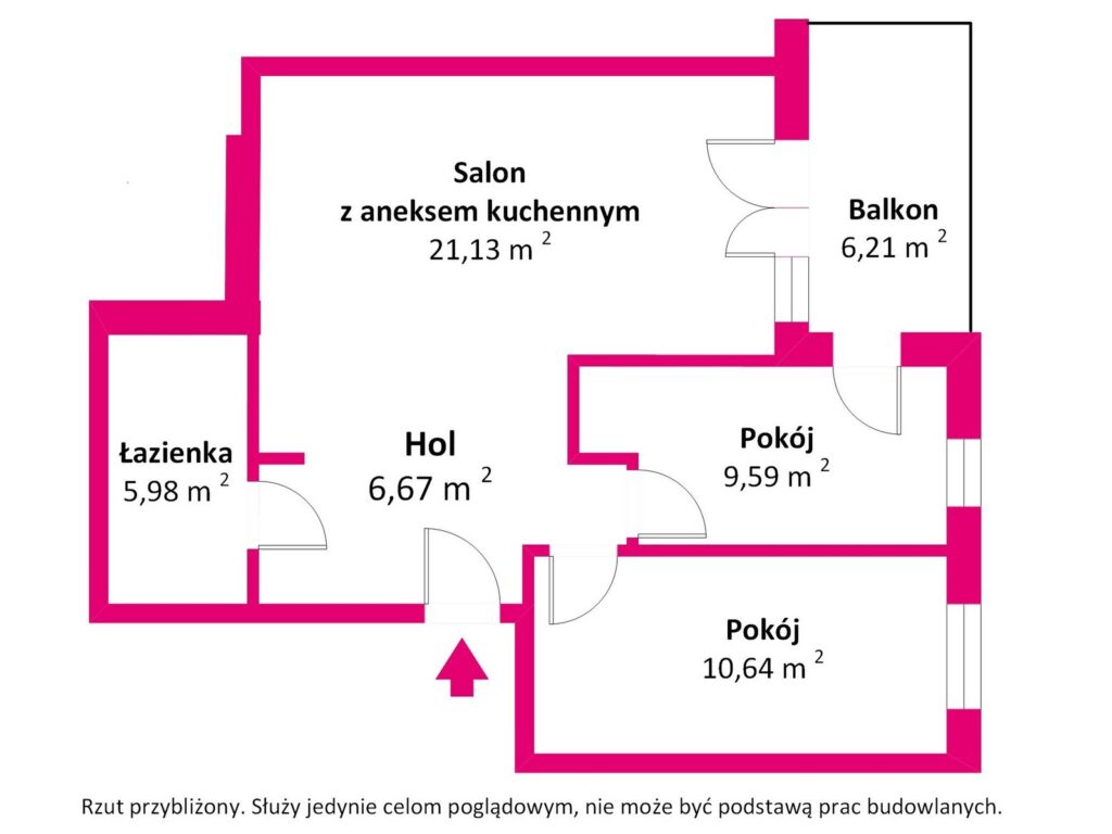 3 pokoje Ząbki osiedle Neptun - rzut 1