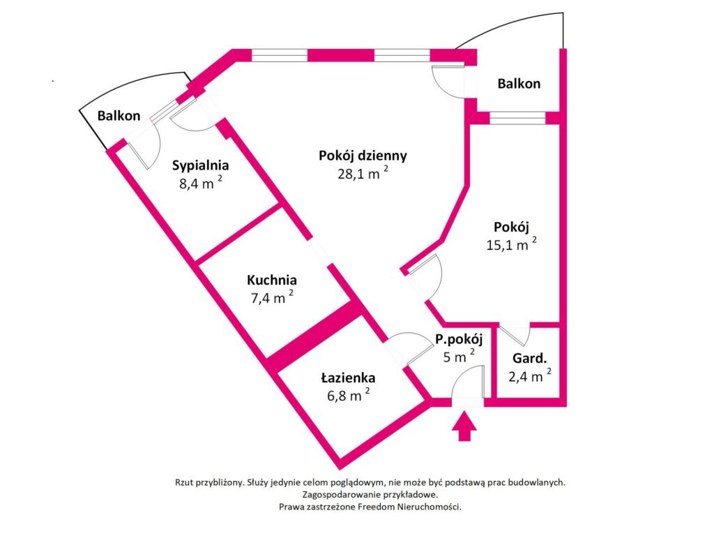 Przestronne M3 do wprowadzenia na Ursusie - rzut 1