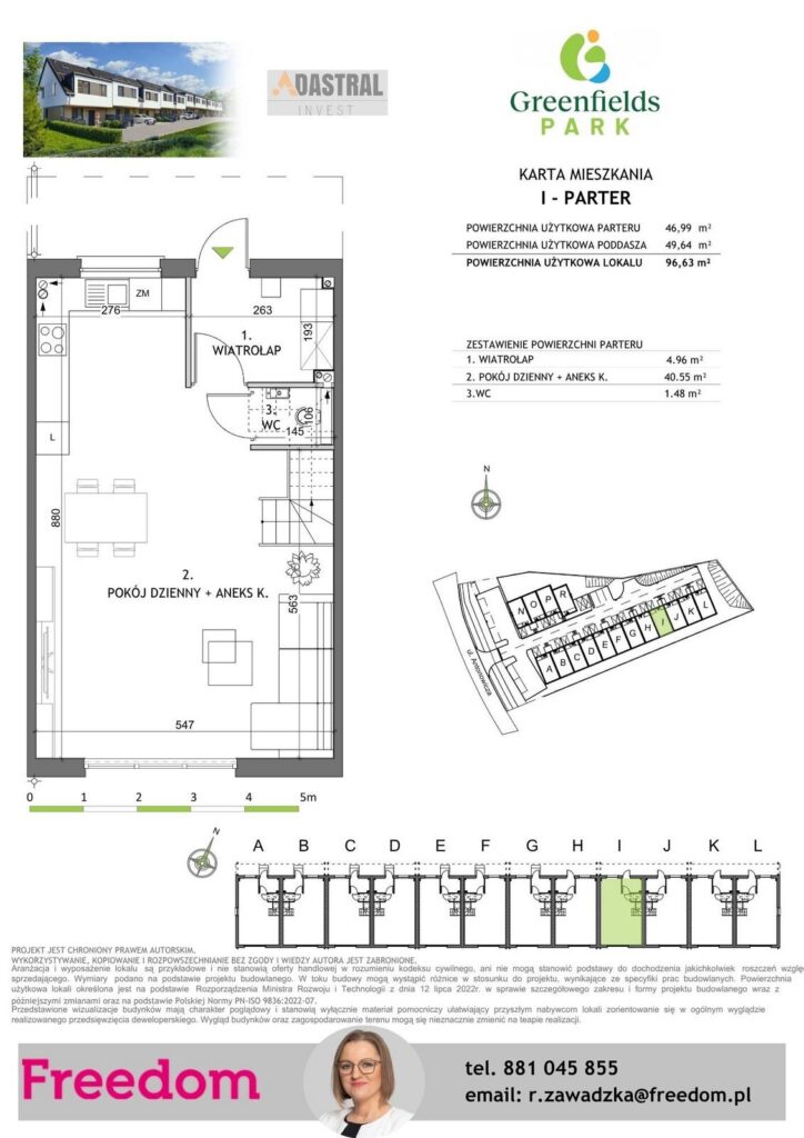 Segment E w zabudowie szeregowej, Jaroty, Olsztyn - rzut 2