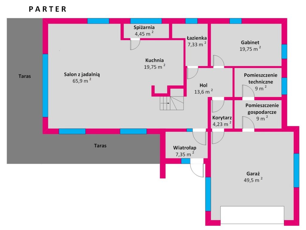 Dom premium gotowy z pełnym wyposażeniem - rzut 1