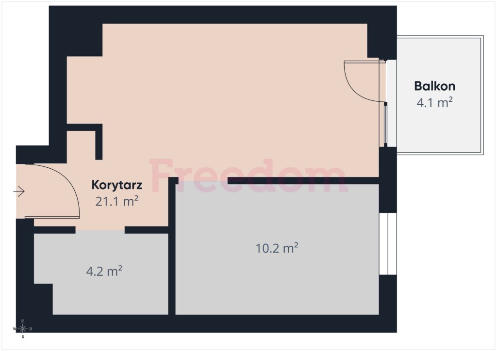Nowe 2 pokoje, 5. piętro, ul. Instalatorów 7 - rzut 1