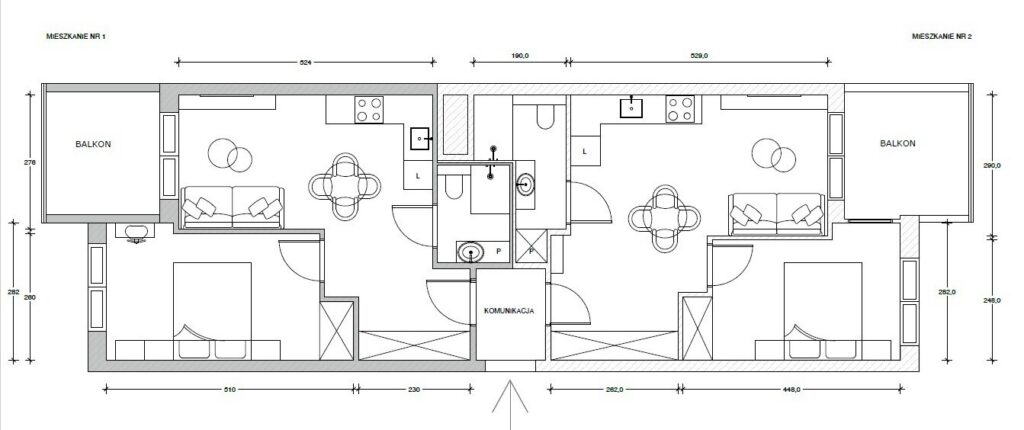 Apartament dla Inwestora Nowa Przystań - rzut 1