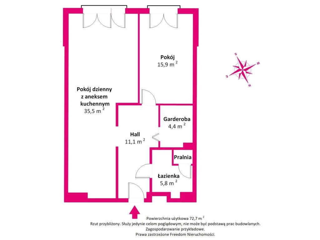 APARTAMENT PREMIUM | KLIMATYZACJA | GARDEROBA - rzut 1