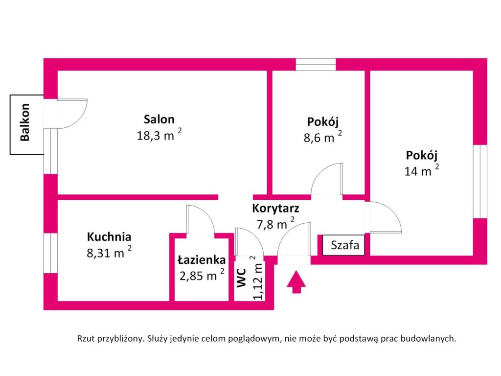 3 pokojowe mieszkanie w doskonałej lokalizacji!! - rzut 1