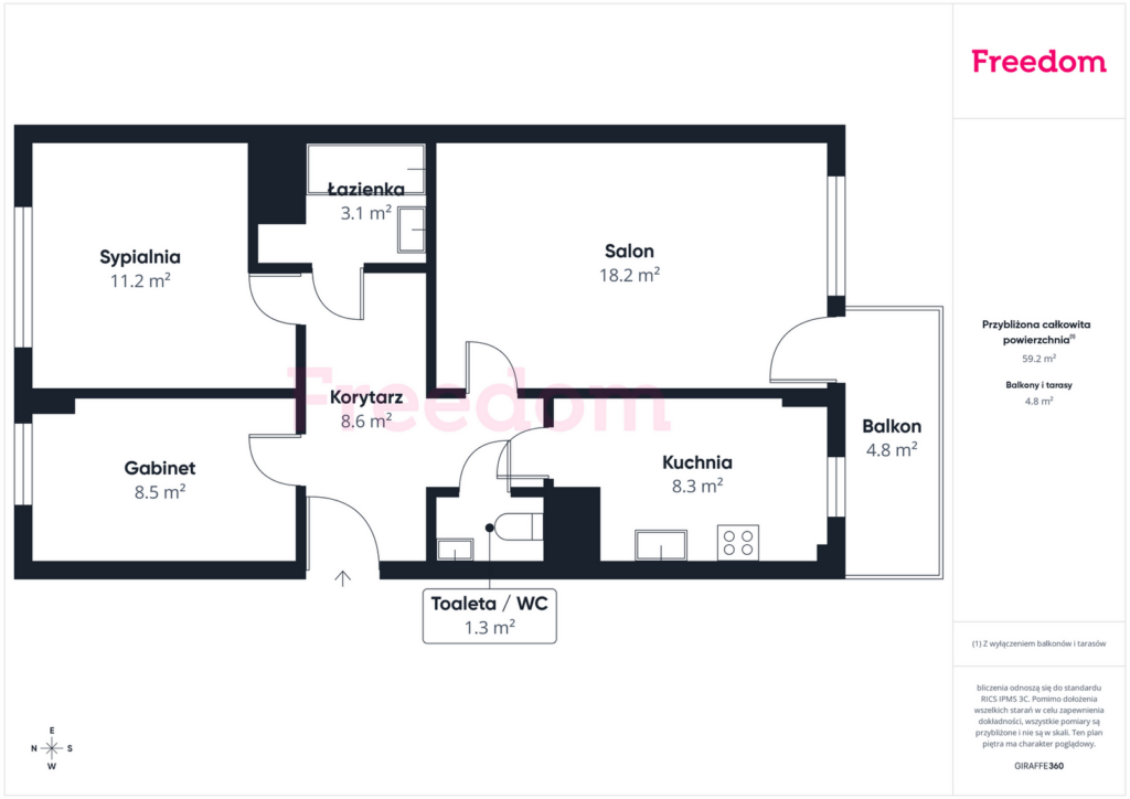 Na sprzedaż 3 pokojowe mieszkanie w Elblągu - zdjęcie 6