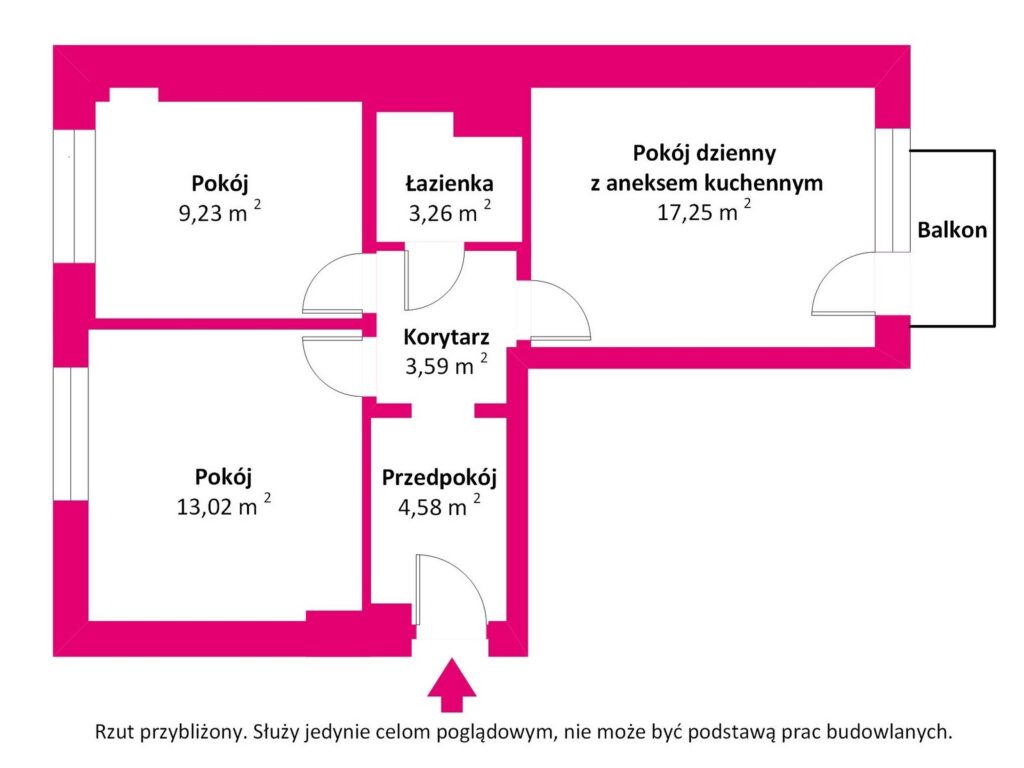 Mieszkanie w kamienicy w sercu Starego Mokotowa - rzut 1