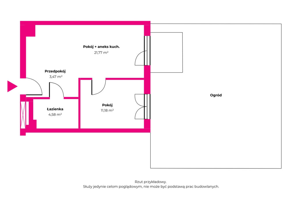 NOWE | OGRÓD 70 m² | HOME OFFICE | KRZYKI WROCŁAW - rzut 1