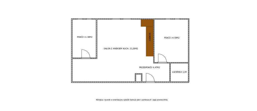 Spichlerz Iława apartament dwupoziomowy - rzut 1