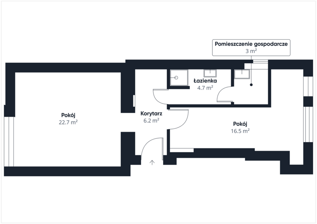 Dwa pokoje do własnej aranżacji w Centrum - rzut 1