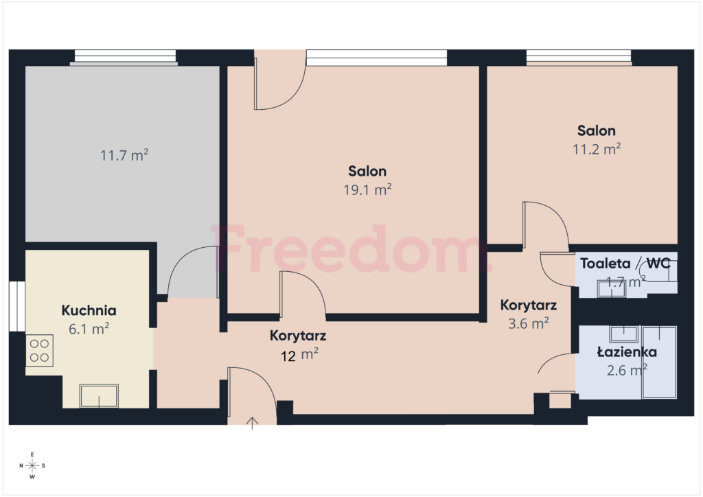 3 pok., 68m² Metro 6 min Andersena 6 | Do remontu - zdjęcie 15