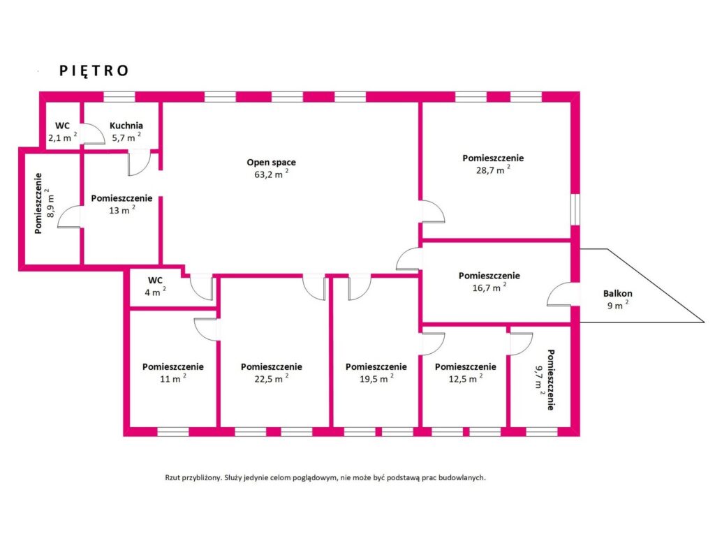 217 mkw biuro – Konstancin Jeziorna - rzut 1