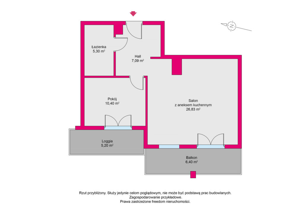 Metro | 2 pokoje z opcją 3 |Gotowe do wprowadzenia - rzut 1