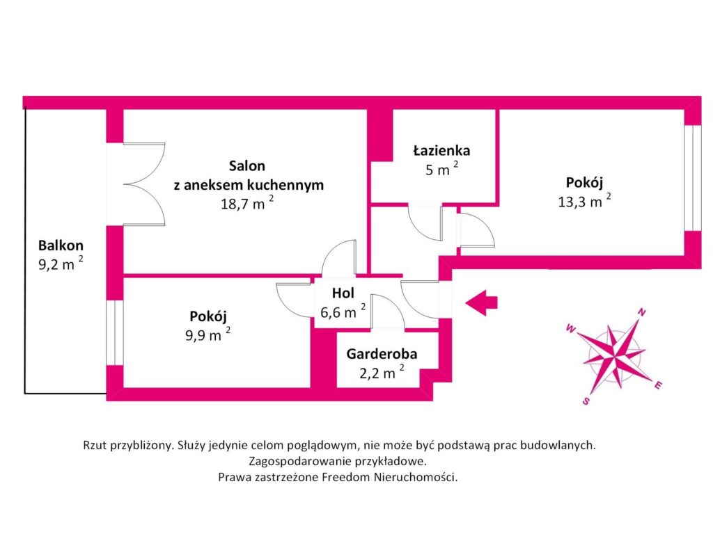Osiedle Klasyków-  3 pokoje - rzut 1