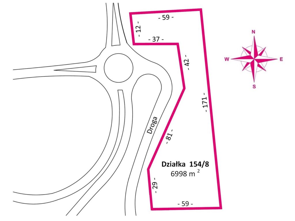 Działka inwestycyjna 7000 m² – usługi. - rzut 1