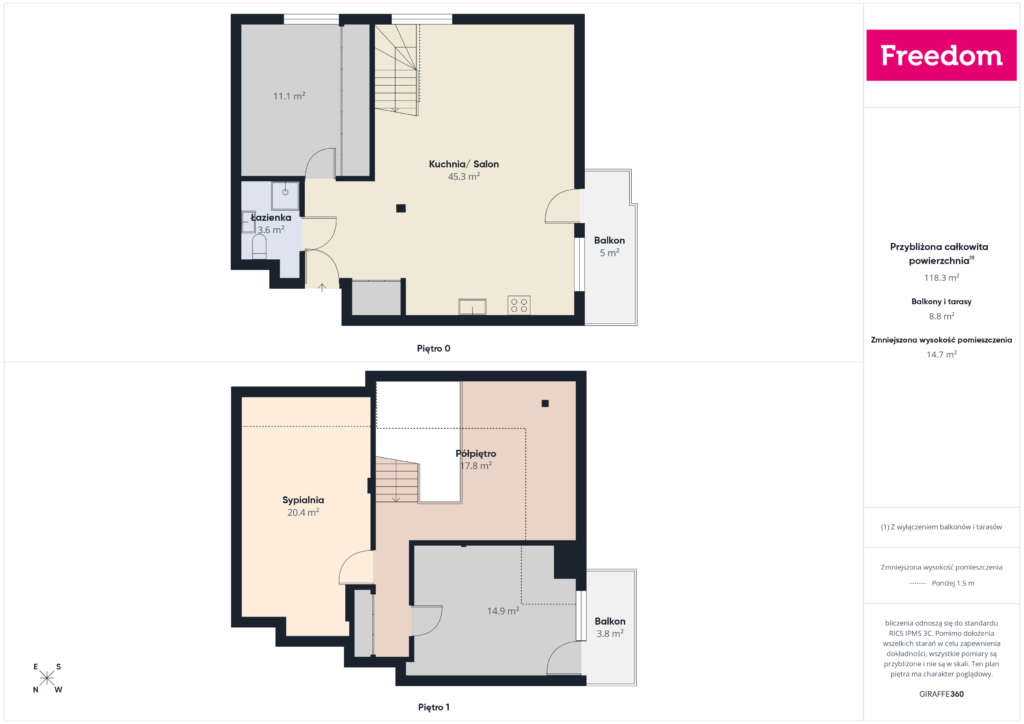 Atrakcyjne 4-pokojowe mieszkanie 94 m2 ul. Pogodna - rzut 3