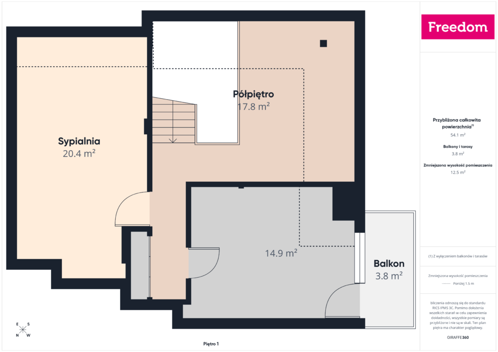 Atrakcyjne 4-pokojowe mieszkanie 94 m2 ul. Pogodna - rzut 2