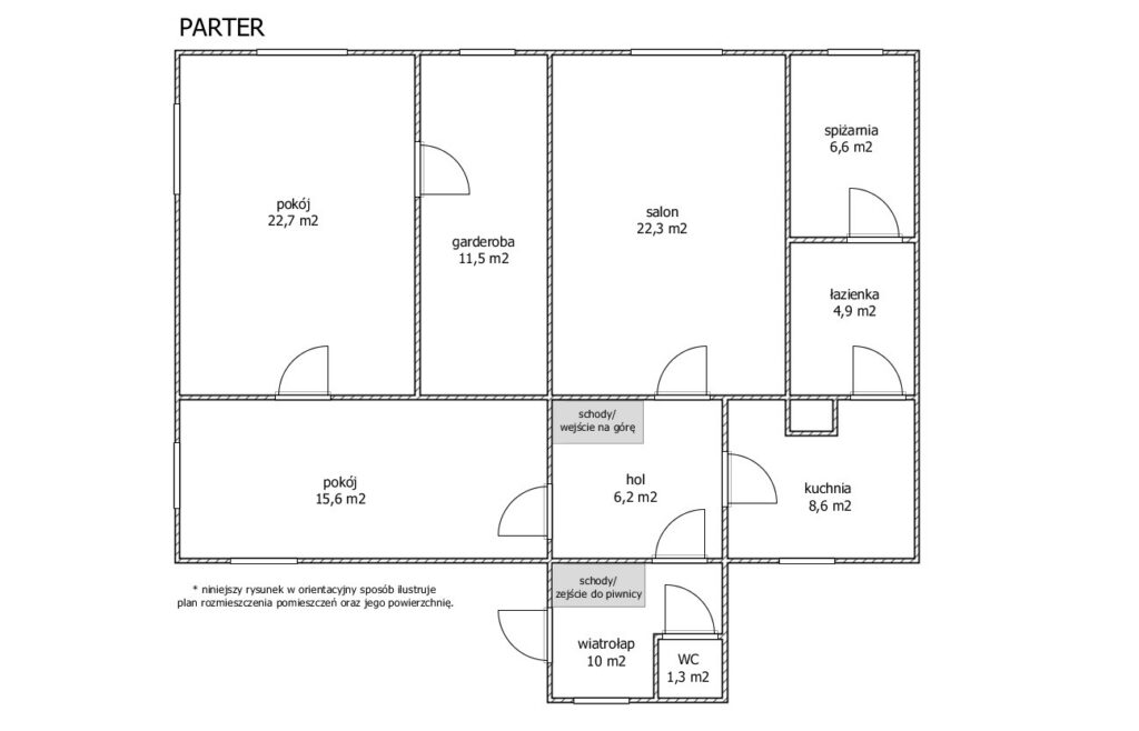 Solidny duży dom w Pówsi k/Zalewa - rzut 1