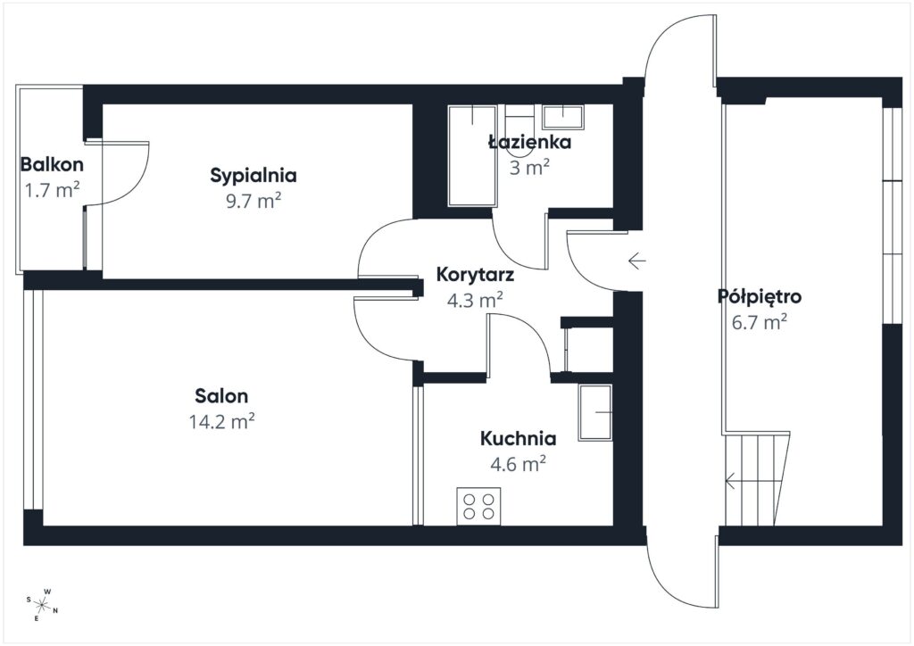 Mieszkanie 2-pokojowe 35,2m2.Dzień otwarty 6/03 - rzut 1
