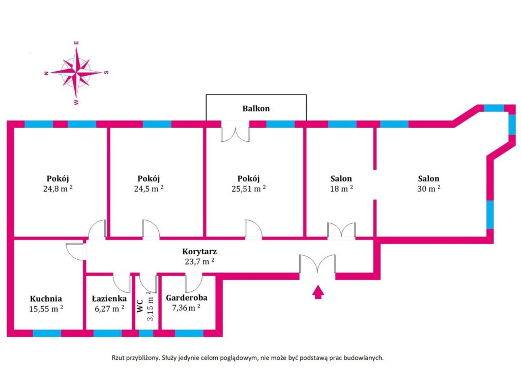 Mieszkanie o pow. 180m2 dla miłośników kamienic - rzut 1