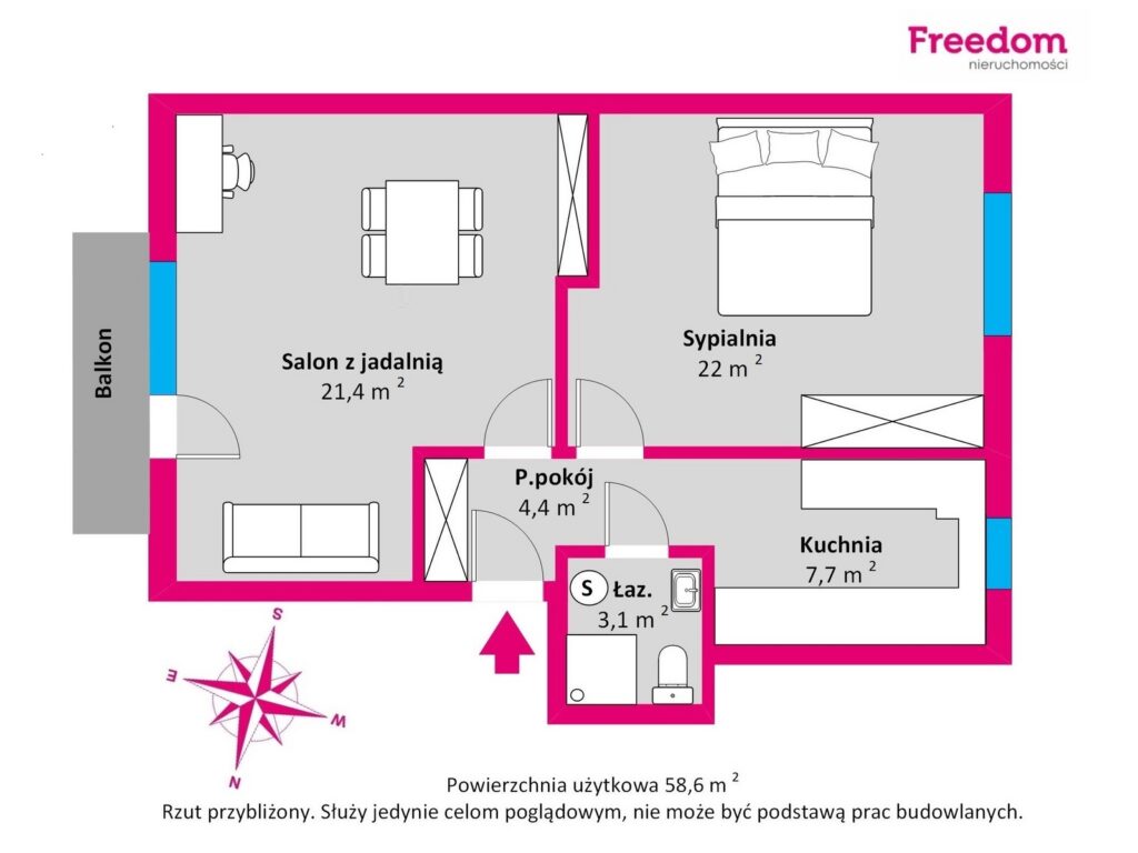 2 pokoje | gotowe do wprowadzenia | wysokie sufity - rzut 1