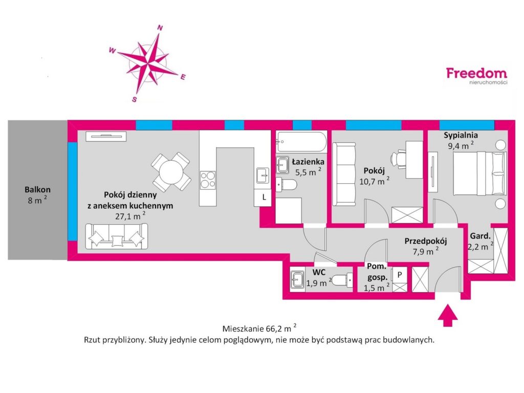 Budynek 2023r. hala garażowa, 13 min do molo - rzut 1