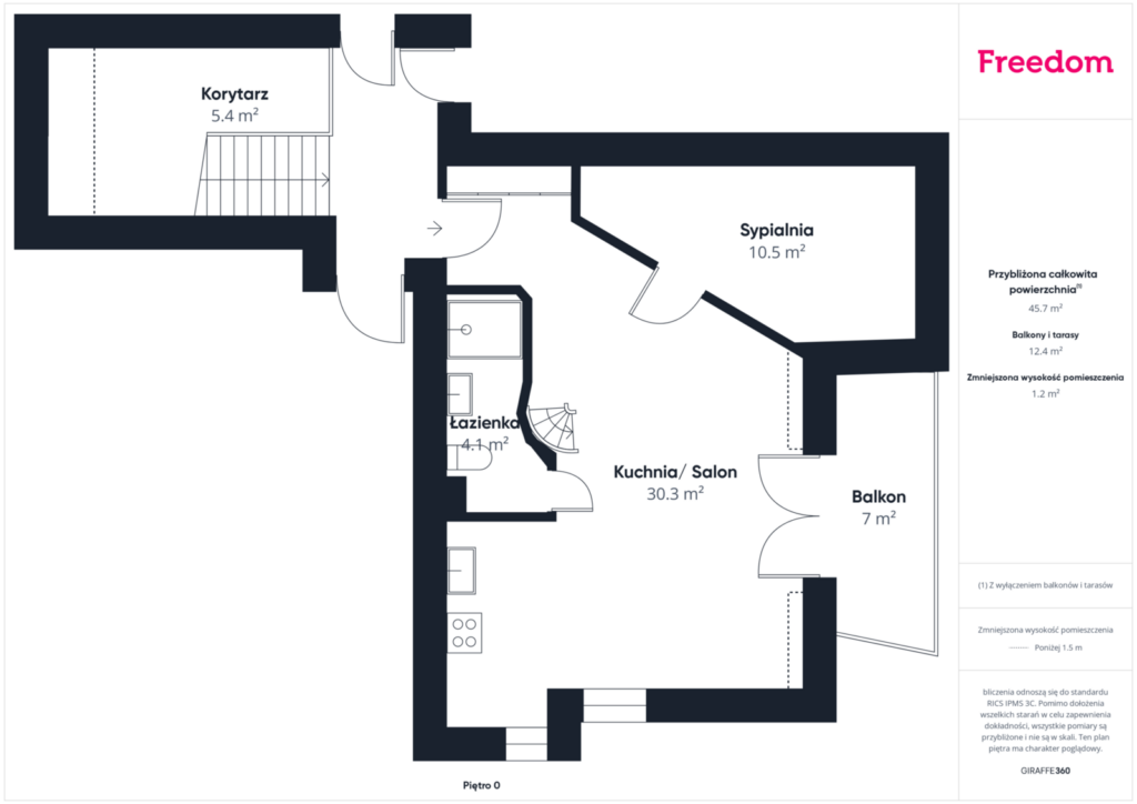 Dwupoziomowy apartament nad Zalewem Wiślanym - rzut 1