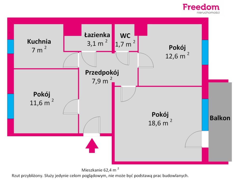 Przestronne 3 pokoje do własnej aranżacji - rzut 1